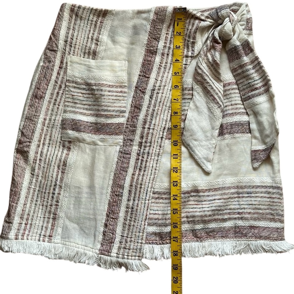 Anthropologie Holding Horses Avery Striped Fringe Faux Wrap Mini Skirt - 2 - Picture 12 of 13